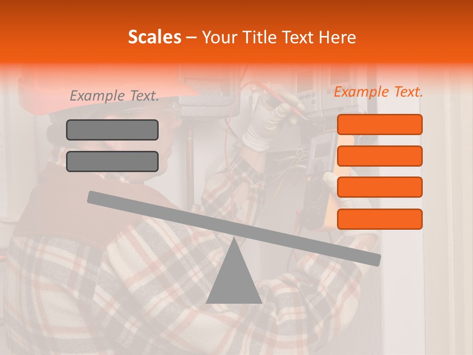 Panel Copper Crafts Person PowerPoint Template