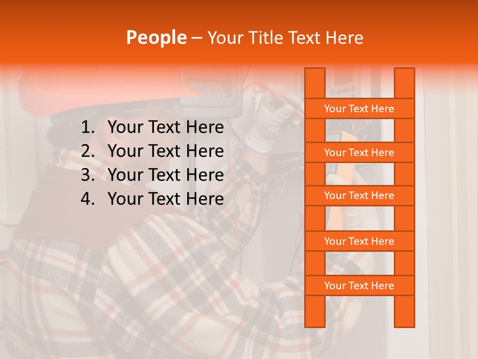 Panel Copper Crafts Person PowerPoint Template