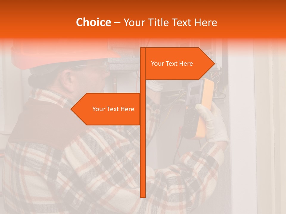 Panel Copper Crafts Person PowerPoint Template