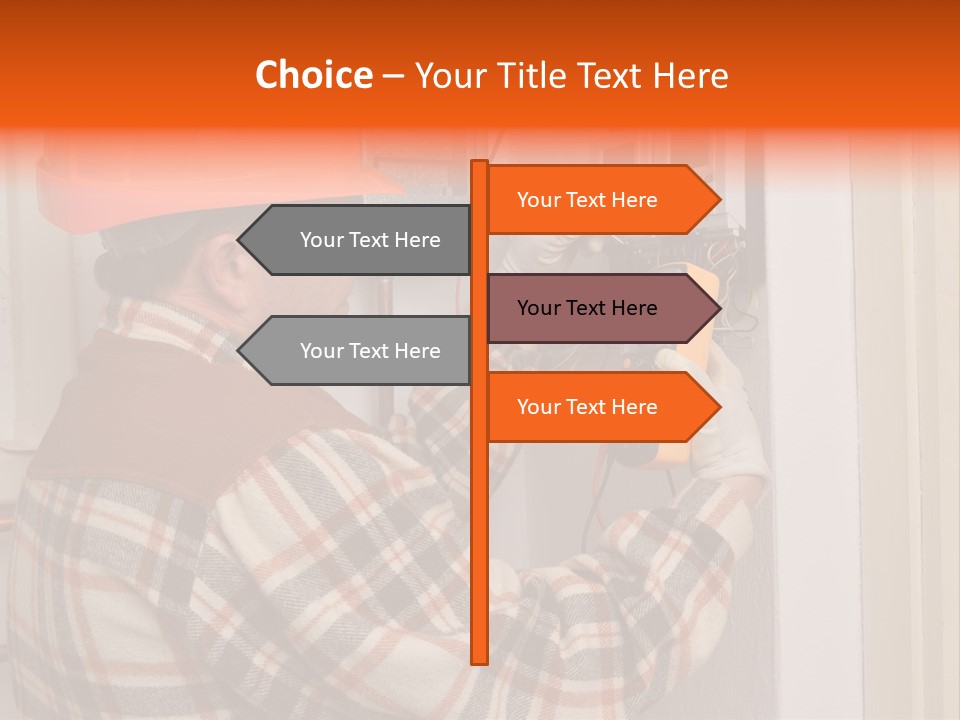 Panel Copper Crafts Person PowerPoint Template