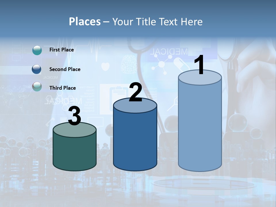 A Doctor Holding A Stethoscope In Front Of A Group Of People PowerPoint Template