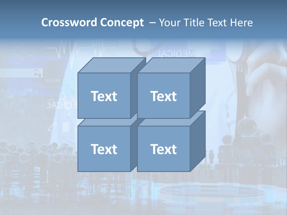 A Doctor Holding A Stethoscope In Front Of A Group Of People PowerPoint Template
