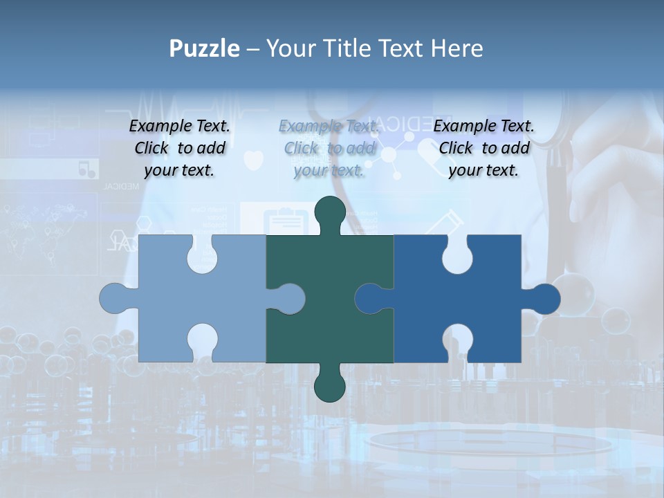 A Doctor Holding A Stethoscope In Front Of A Group Of People PowerPoint Template