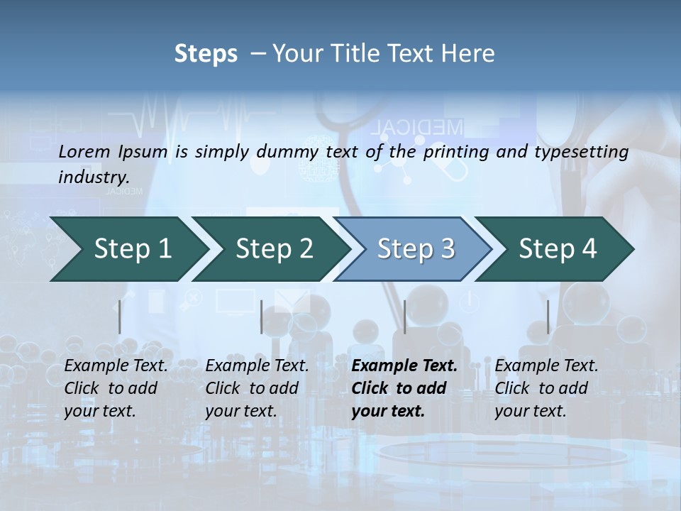 A Doctor Holding A Stethoscope In Front Of A Group Of People PowerPoint Template