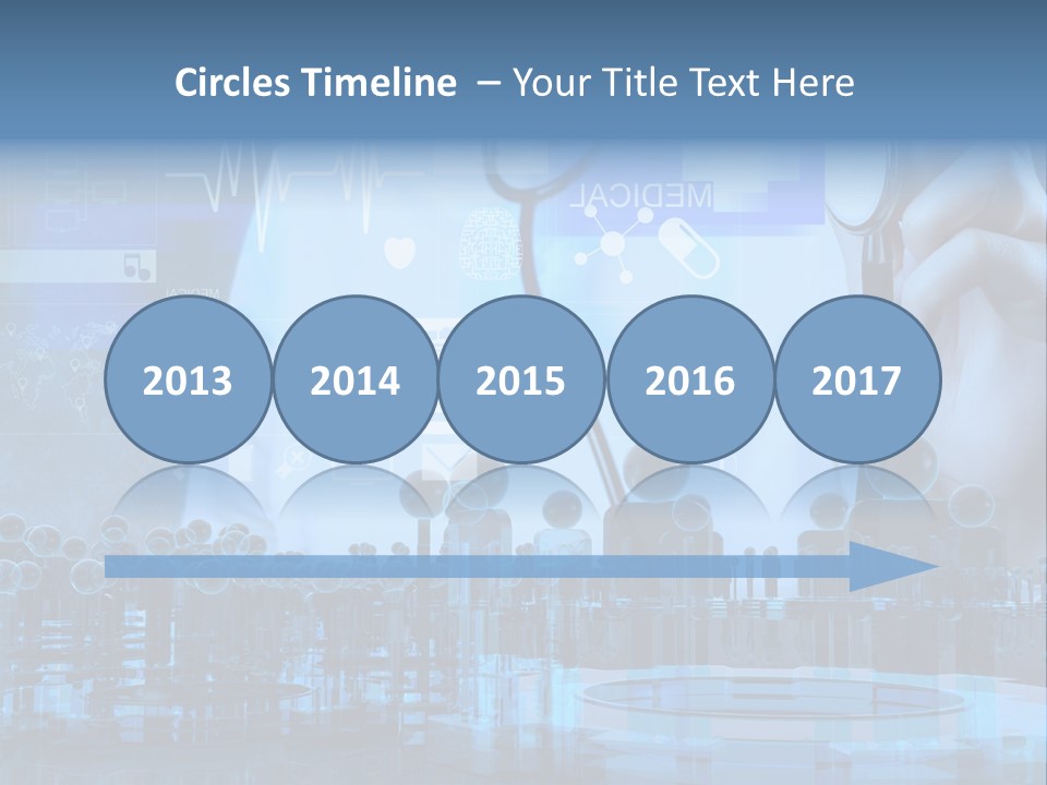 A Doctor Holding A Stethoscope In Front Of A Group Of People PowerPoint Template