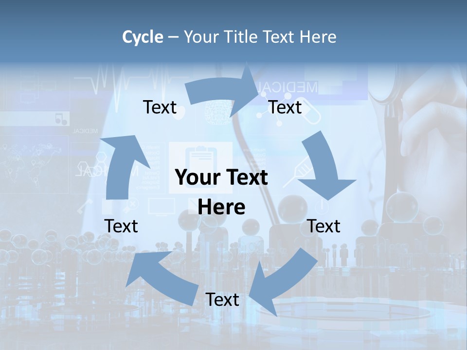 A Doctor Holding A Stethoscope In Front Of A Group Of People PowerPoint Template