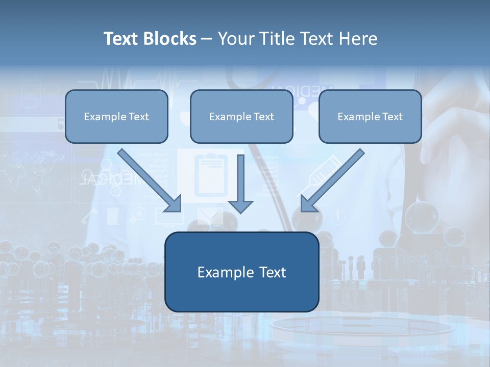 A Doctor Holding A Stethoscope In Front Of A Group Of People PowerPoint Template
