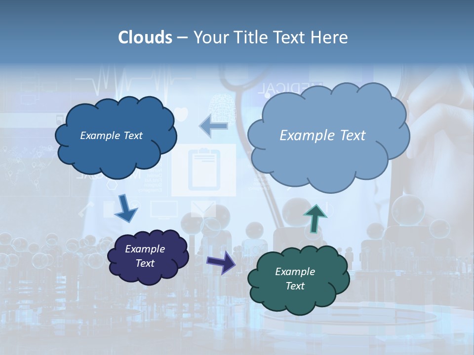 A Doctor Holding A Stethoscope In Front Of A Group Of People PowerPoint Template