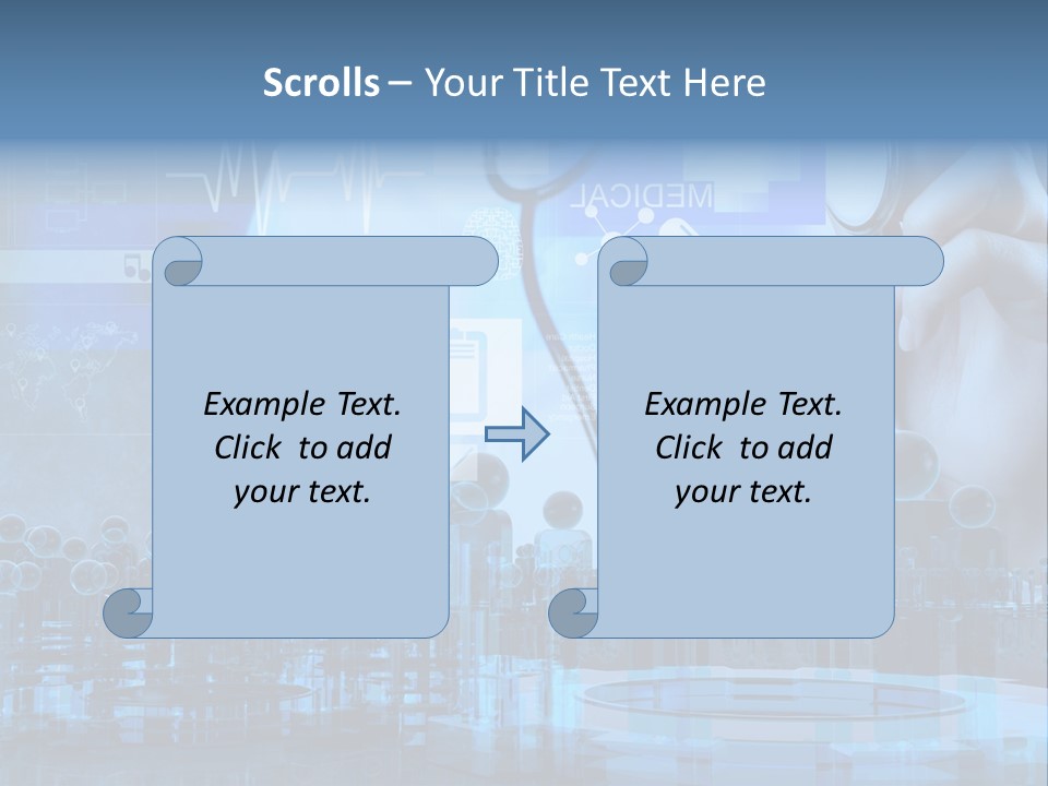 A Doctor Holding A Stethoscope In Front Of A Group Of People PowerPoint Template