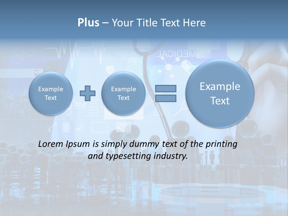 A Doctor Holding A Stethoscope In Front Of A Group Of People PowerPoint Template