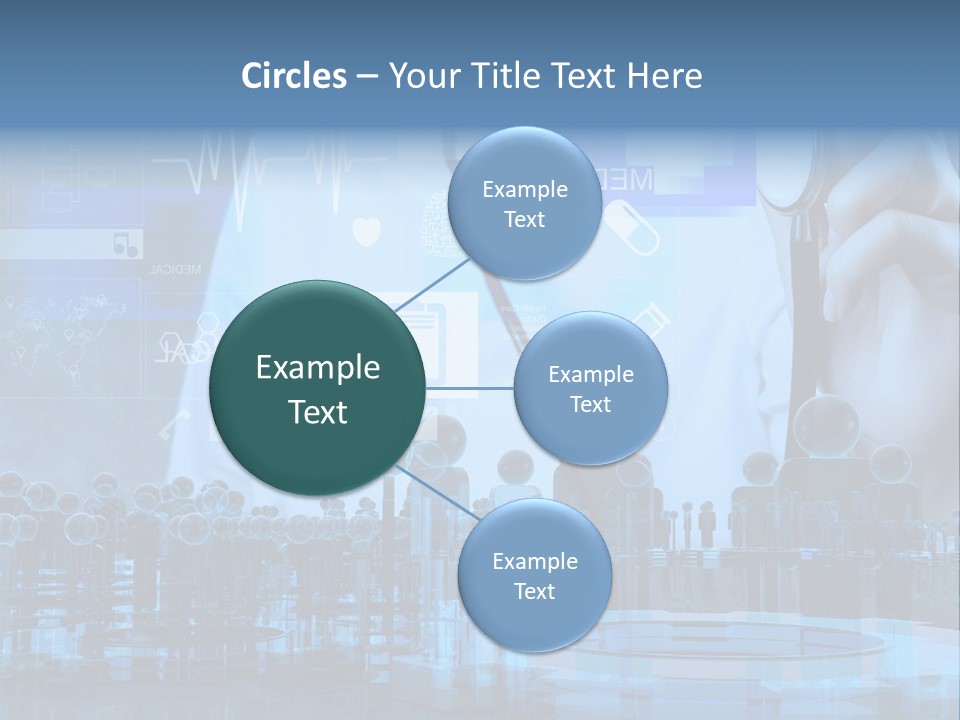 A Doctor Holding A Stethoscope In Front Of A Group Of People PowerPoint Template