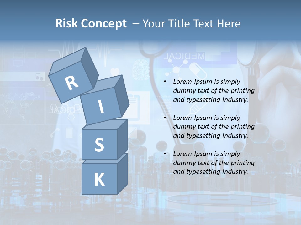 A Doctor Holding A Stethoscope In Front Of A Group Of People PowerPoint Template