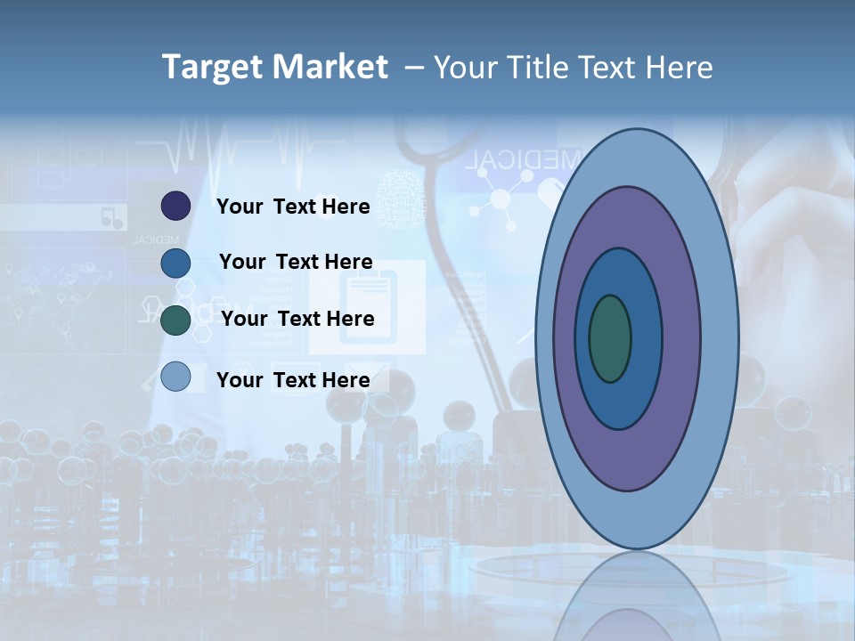 A Doctor Holding A Stethoscope In Front Of A Group Of People PowerPoint Template