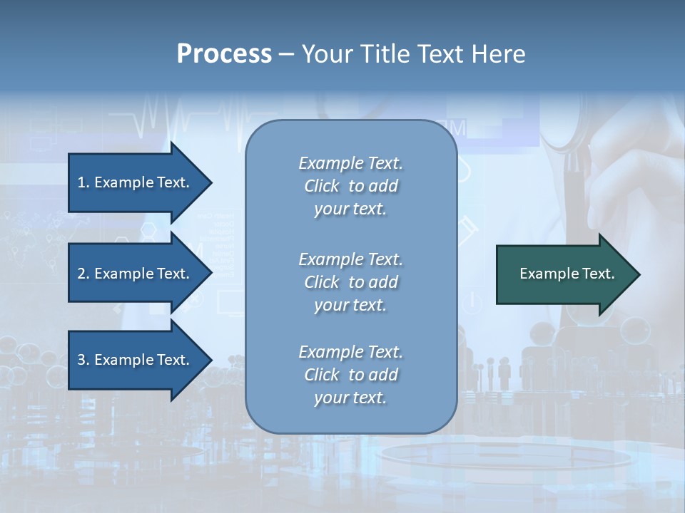 A Doctor Holding A Stethoscope In Front Of A Group Of People PowerPoint Template