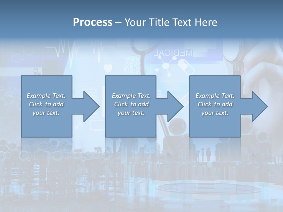 A Doctor Holding A Stethoscope In Front Of A Group Of People PowerPoint Template