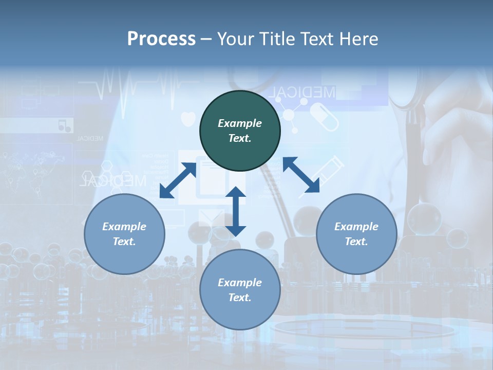 A Doctor Holding A Stethoscope In Front Of A Group Of People PowerPoint Template