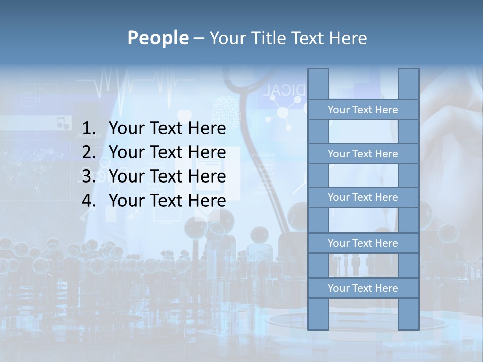 A Doctor Holding A Stethoscope In Front Of A Group Of People PowerPoint Template