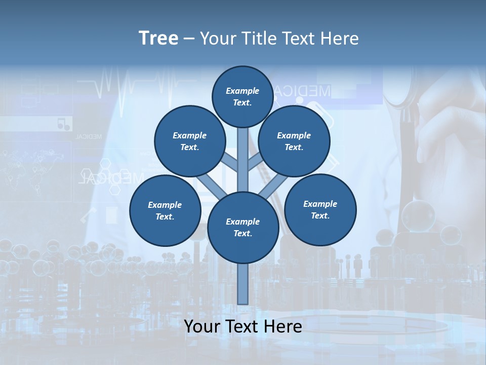 A Doctor Holding A Stethoscope In Front Of A Group Of People PowerPoint Template