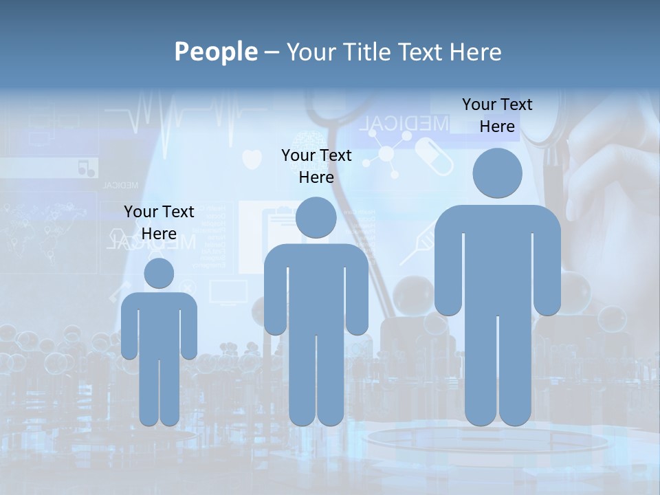A Doctor Holding A Stethoscope In Front Of A Group Of People PowerPoint Template