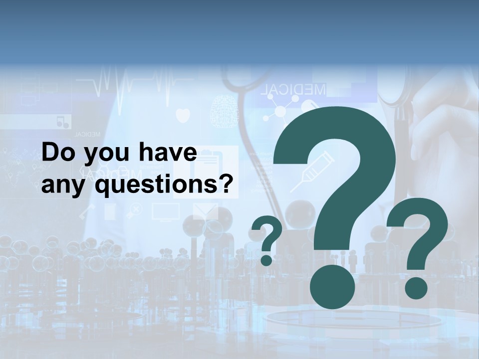 A Doctor Holding A Stethoscope In Front Of A Group Of People PowerPoint Template