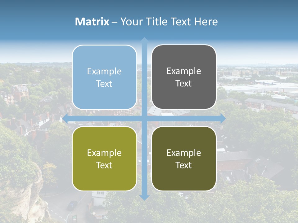 An Aerial View Of A Town With Lots Of Trees PowerPoint Template