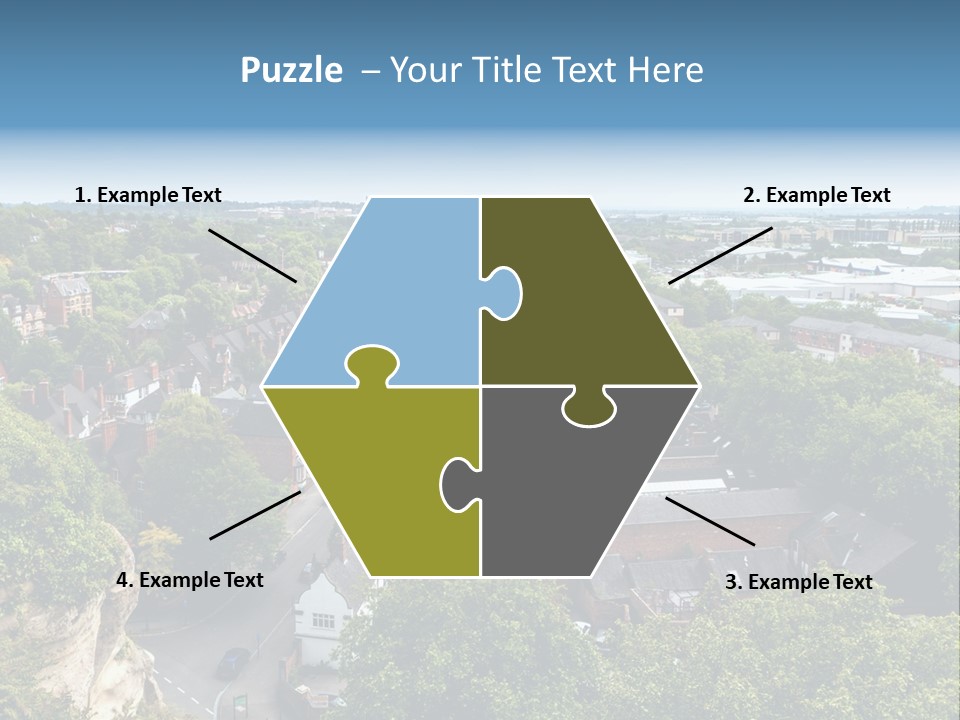 An Aerial View Of A Town With Lots Of Trees PowerPoint Template