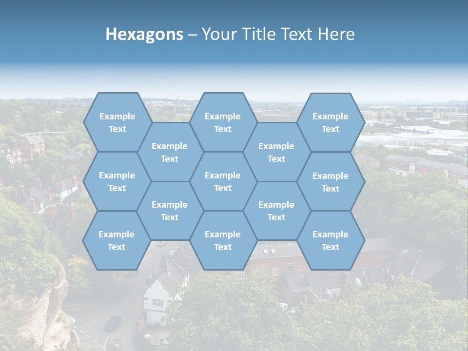 An Aerial View Of A Town With Lots Of Trees PowerPoint Template
