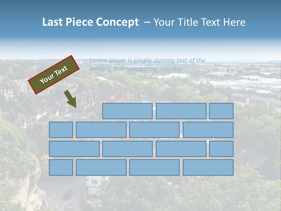 An Aerial View Of A Town With Lots Of Trees PowerPoint Template