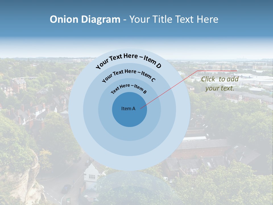 An Aerial View Of A Town With Lots Of Trees PowerPoint Template