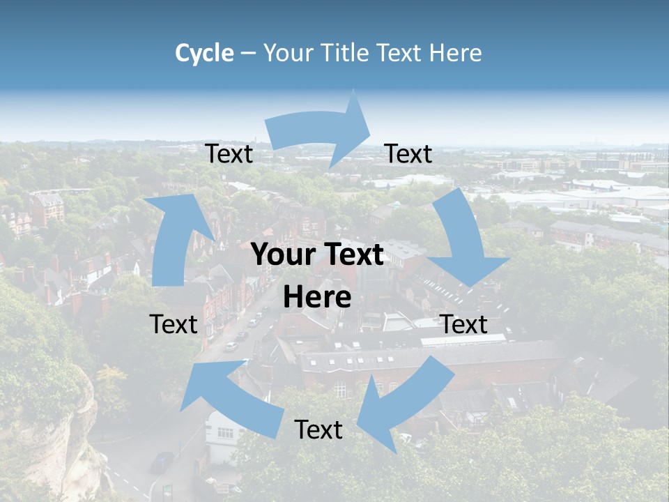 An Aerial View Of A Town With Lots Of Trees PowerPoint Template