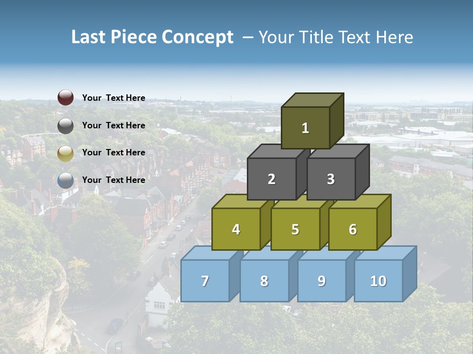 An Aerial View Of A Town With Lots Of Trees PowerPoint Template