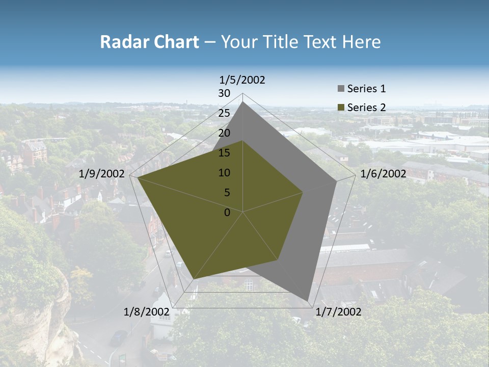 An Aerial View Of A Town With Lots Of Trees PowerPoint Template