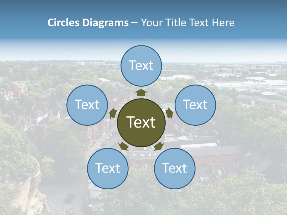 An Aerial View Of A Town With Lots Of Trees PowerPoint Template