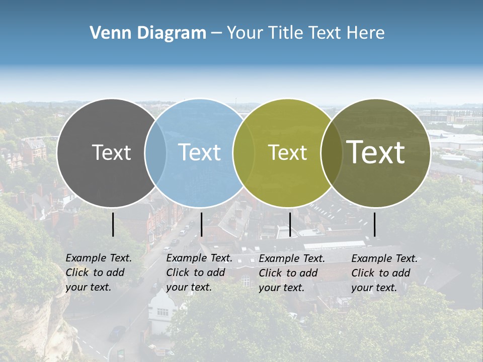 An Aerial View Of A Town With Lots Of Trees PowerPoint Template