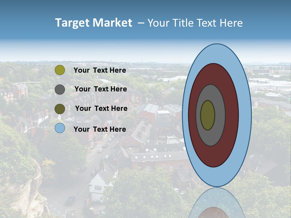 An Aerial View Of A Town With Lots Of Trees PowerPoint Template