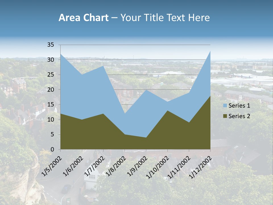 An Aerial View Of A Town With Lots Of Trees PowerPoint Template