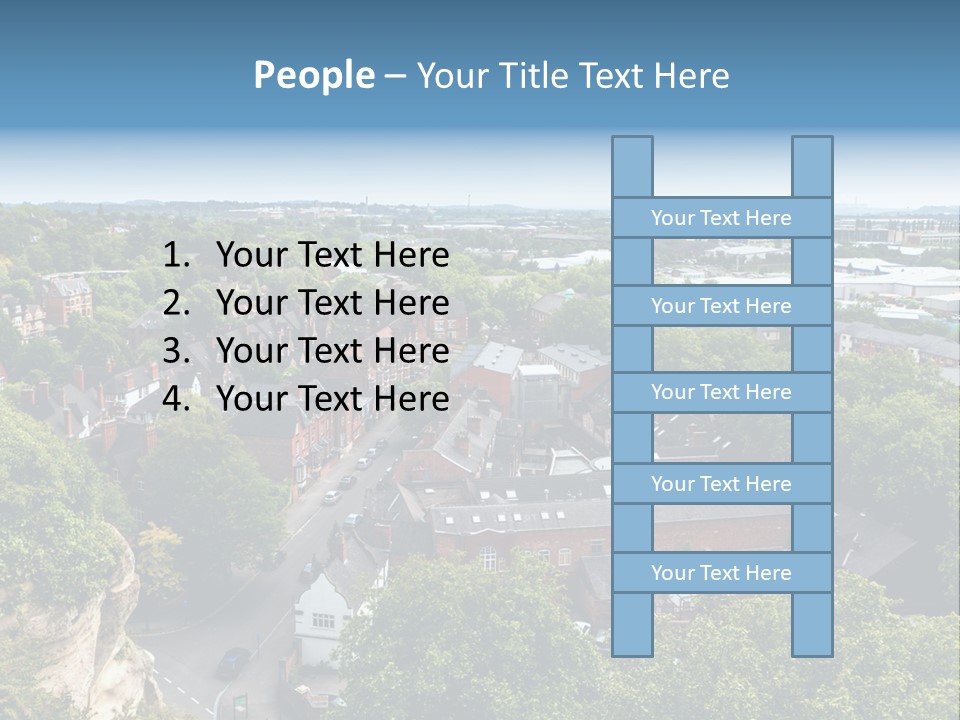 An Aerial View Of A Town With Lots Of Trees PowerPoint Template