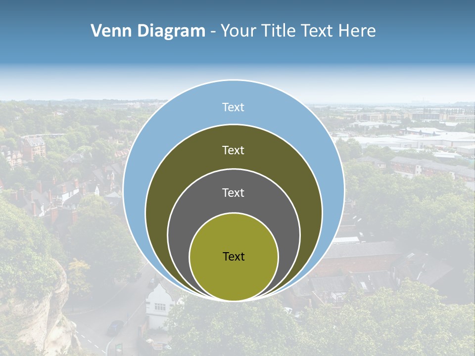 An Aerial View Of A Town With Lots Of Trees PowerPoint Template