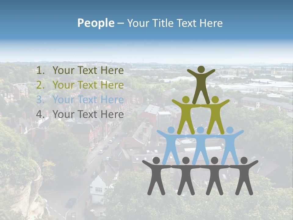 An Aerial View Of A Town With Lots Of Trees PowerPoint Template