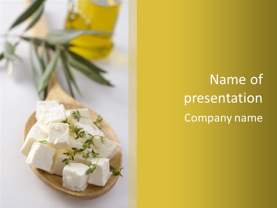 Diced Dairy Greek Cuisine PowerPoint Template