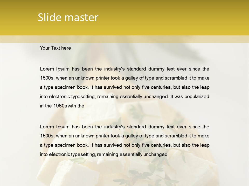 Diced Dairy Greek Cuisine PowerPoint Template