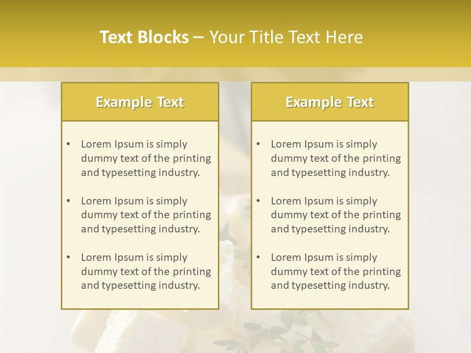 Diced Dairy Greek Cuisine PowerPoint Template