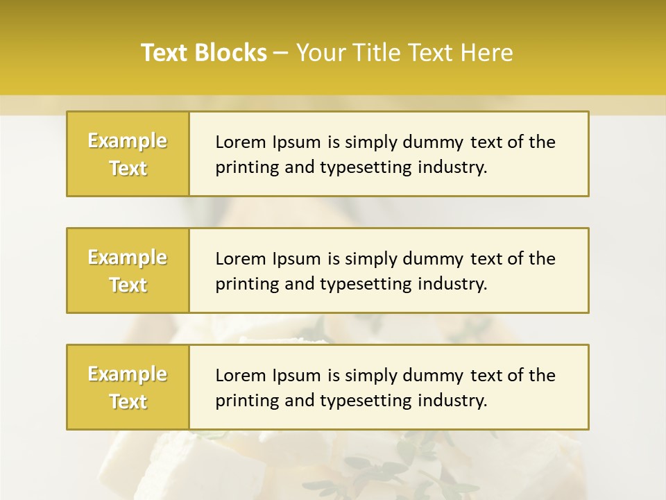 Diced Dairy Greek Cuisine PowerPoint Template
