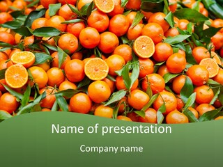 Nature Mandarin Vegetarian PowerPoint Template