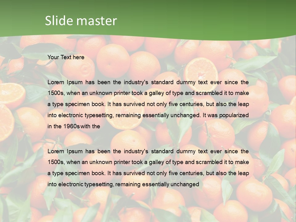 Nature Mandarin Vegetarian PowerPoint Template
