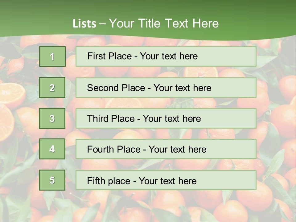 Nature Mandarin Vegetarian PowerPoint Template