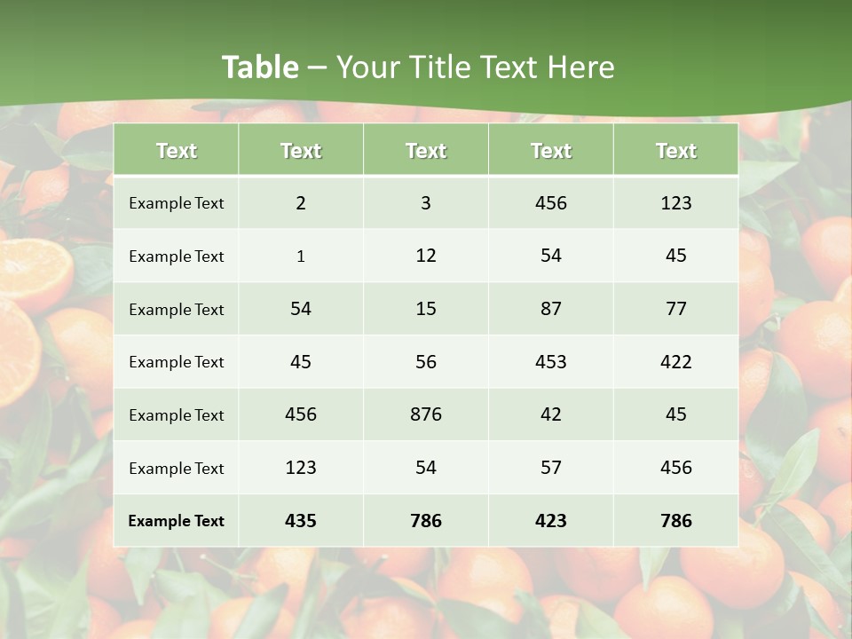 Nature Mandarin Vegetarian PowerPoint Template
