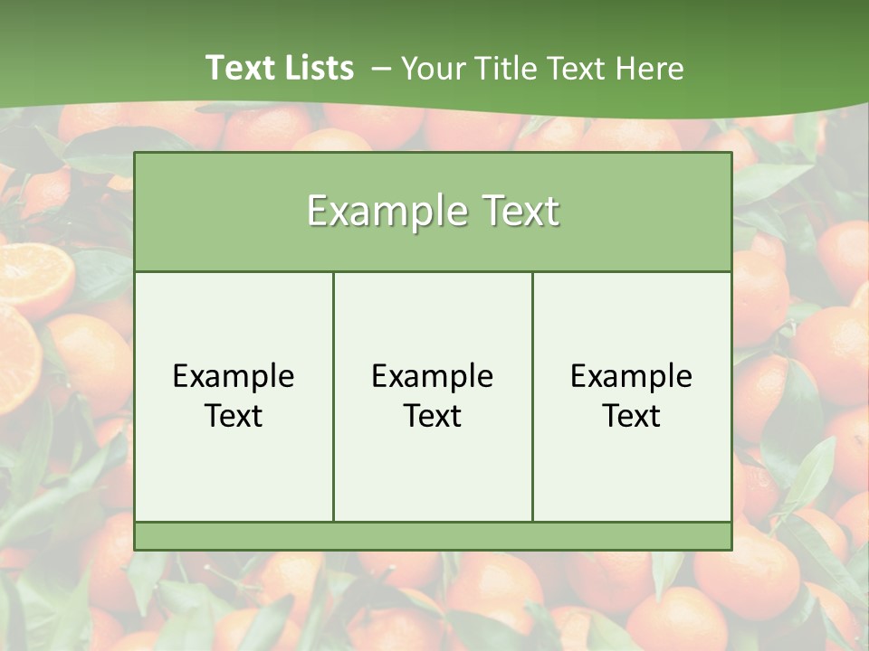 Nature Mandarin Vegetarian PowerPoint Template