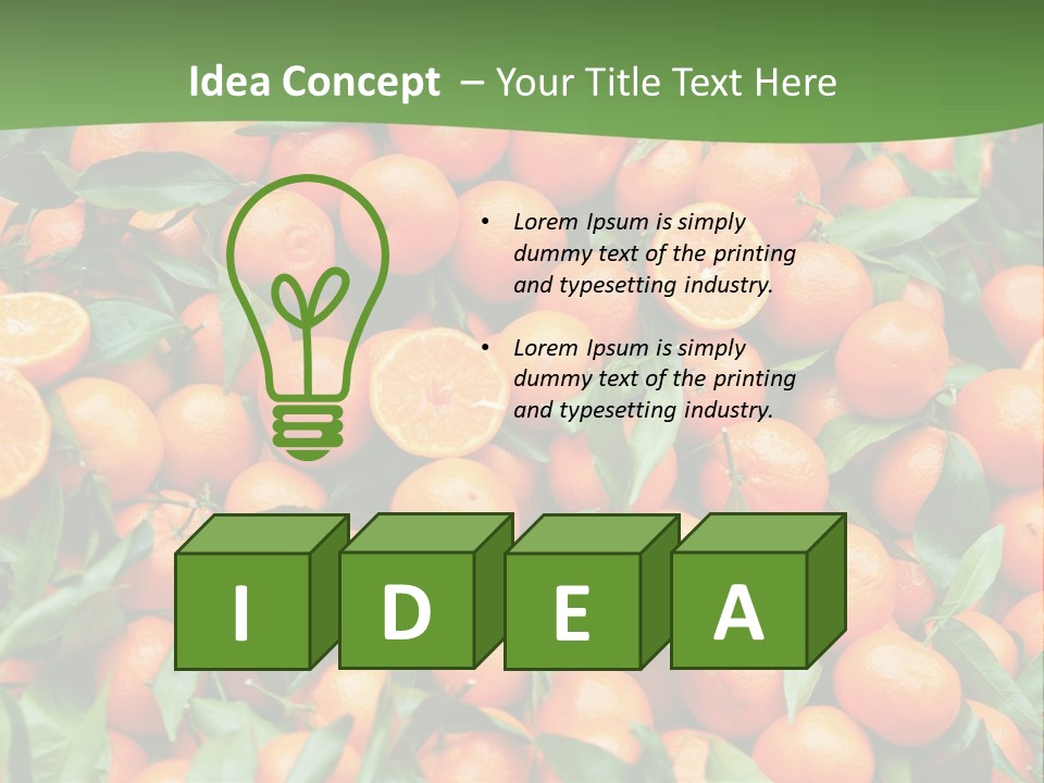 Nature Mandarin Vegetarian PowerPoint Template