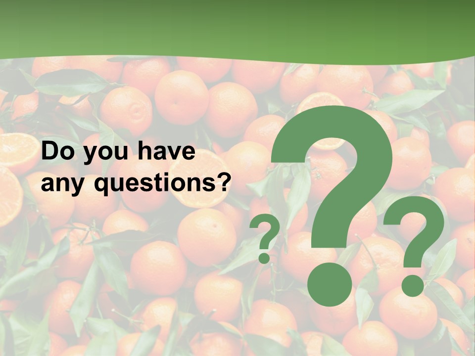 Nature Mandarin Vegetarian PowerPoint Template